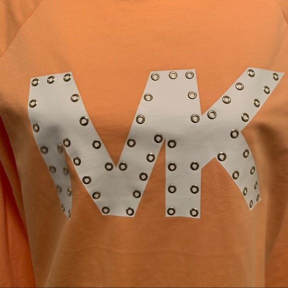 Michael Kors Melon Color Grommet Logo Hoodie, XS 🆕 - Picture 3 of 7